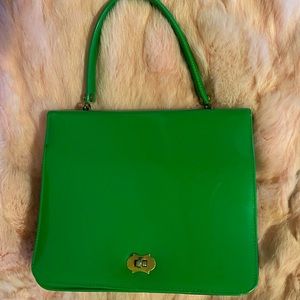 Green Vintage Patent Leather Purse